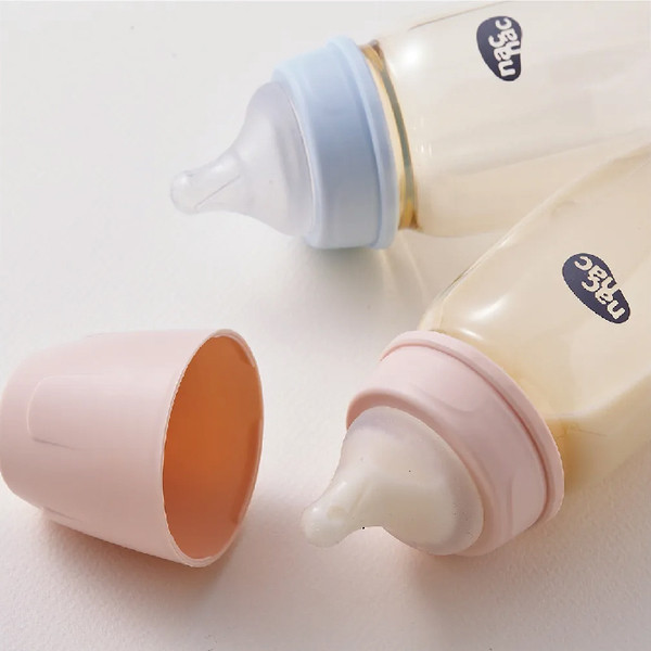 nac nac 妍心35%金菱防脹氣PPSU寬口奶瓶 270ml(海洋藍/甜橙粉) 