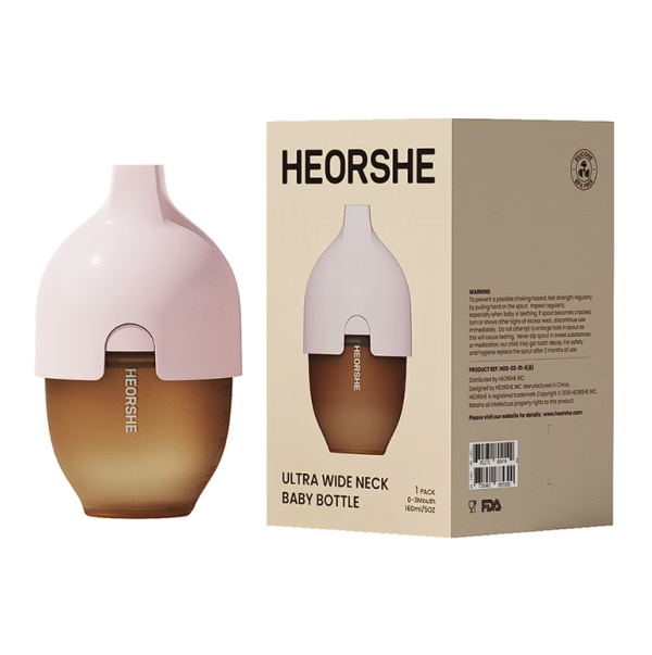 HEORSHE 寬口矽膠仿母乳奶瓶 160ml 