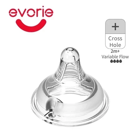 Evorie 寬口徑奶瓶母乳實感奶嘴(SS/S/M//+) 