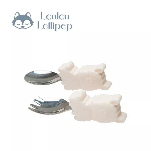 Loulou Lollipop 動物造型 304不鏽鋼學習訓練叉匙組 