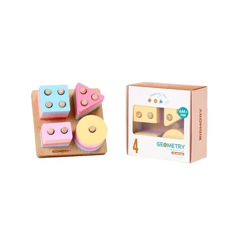 KIDMORY 矽膠疊疊樂感統玩具(彩虹/幾何) 