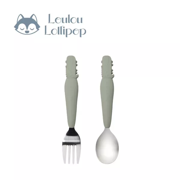 Loulou Lollipop 動物造型 兒童304不鏽鋼叉匙組 