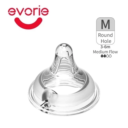 Evorie 寬口徑奶瓶母乳實感奶嘴(SS/S/M//+) 