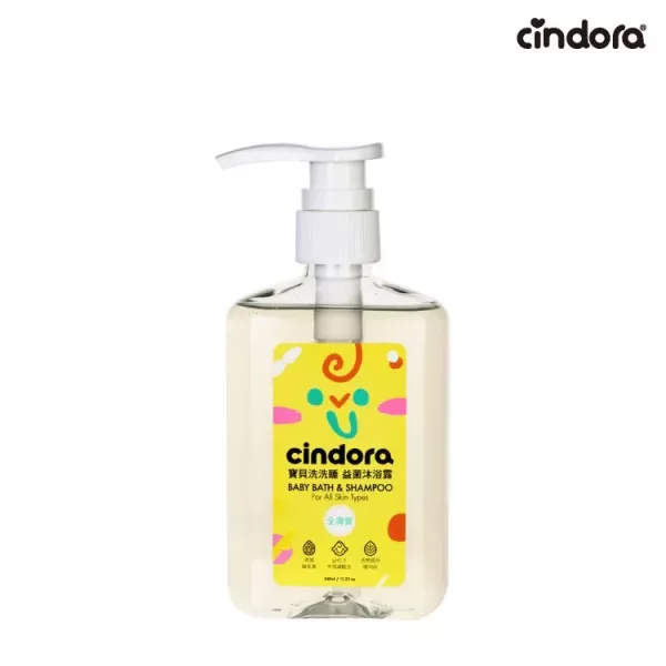 Cindora馨朵拉 寶貝洗洗睡益菌沐浴露 340ml 