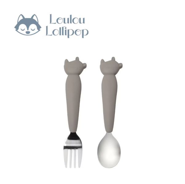 Loulou Lollipop 動物造型 兒童304不鏽鋼叉匙組 