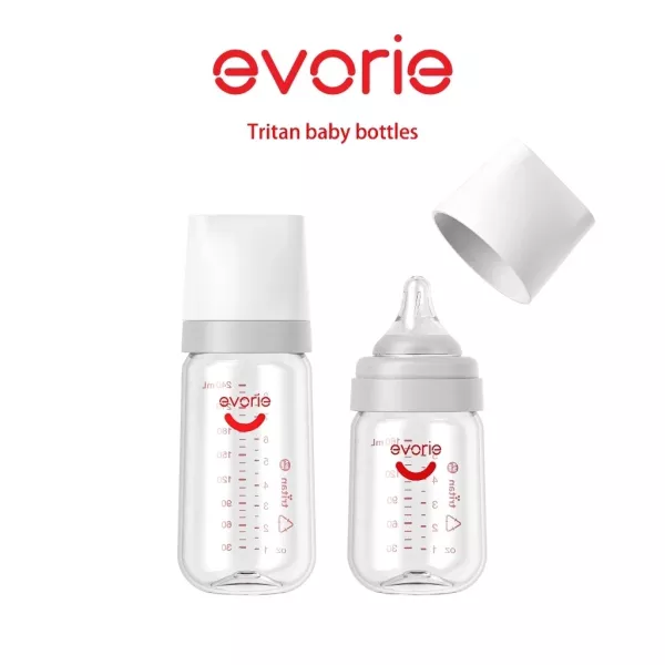 EvorieTritan寬口奶瓶 防脹氣160/240ml 貝親小獅王奶嘴可共用 