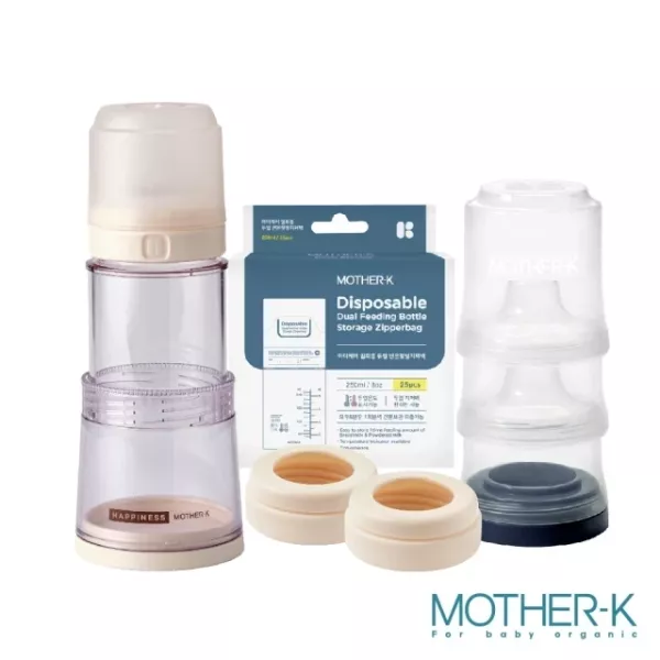 MOTHER-K 【3餐組升級組】Ecozen 旋轉伸縮拋棄式奶瓶 