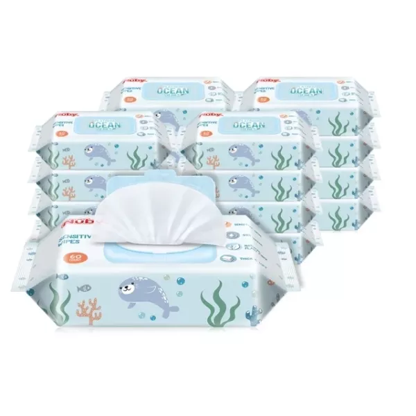 Nuby 海洋系列極厚柔濕巾60抽/4包x4串 箱購 