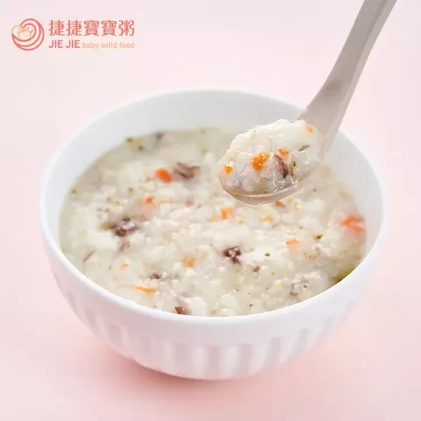 捷捷 副食品1P-12 青花菇蕈豬豬大寶寶粥(150g*2) 