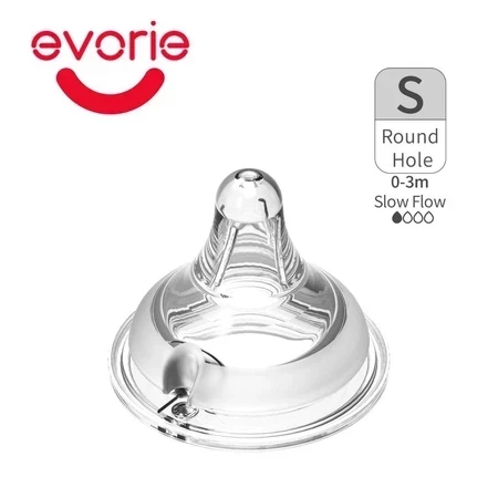 Evorie 寬口徑奶瓶母乳實感奶嘴(SS/S/M//+) 