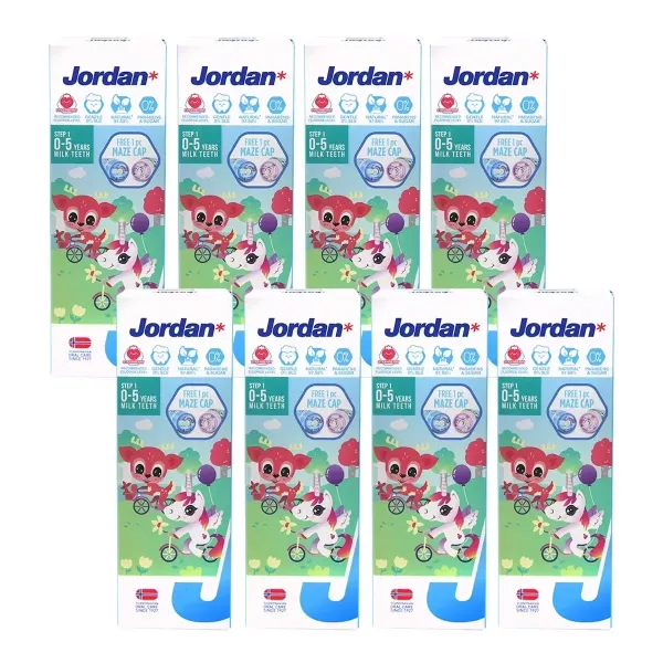Jordan 清新水果味兒童牙膏 0-5歲 75公克 X 8入 