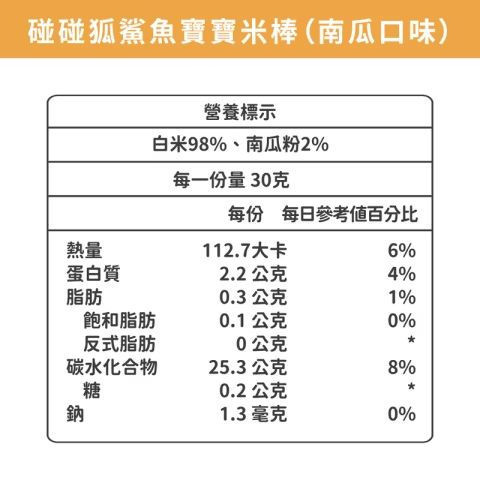 碰碰狐鯊魚寶寶米棒 12M+ 