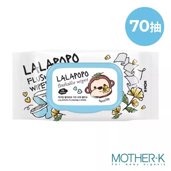 MOTHER-K LALAPOPO 金盞花可沖式濕紙巾70抽-掀蓋款(單包/箱購) 