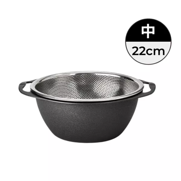 MOTHER-K LIFE 摩登鋼藝料理瀝水盆(大25cm/中22cm/小19cm) 