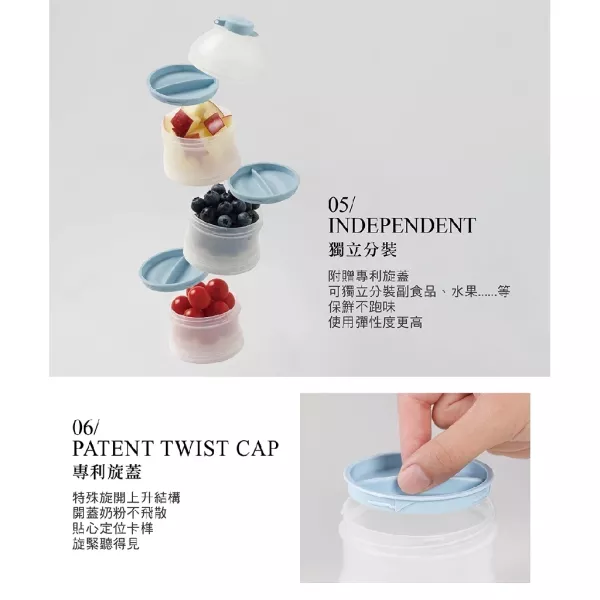 小獅王辛巴 滑溜溜專利奶粉盒 菈藍 