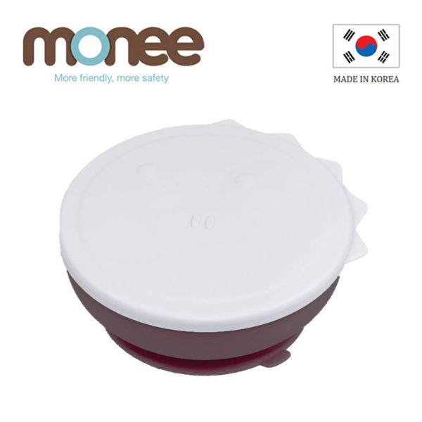 Monee 100%白金矽膠恐龍造型可吸式餐碗附蓋 350ml 