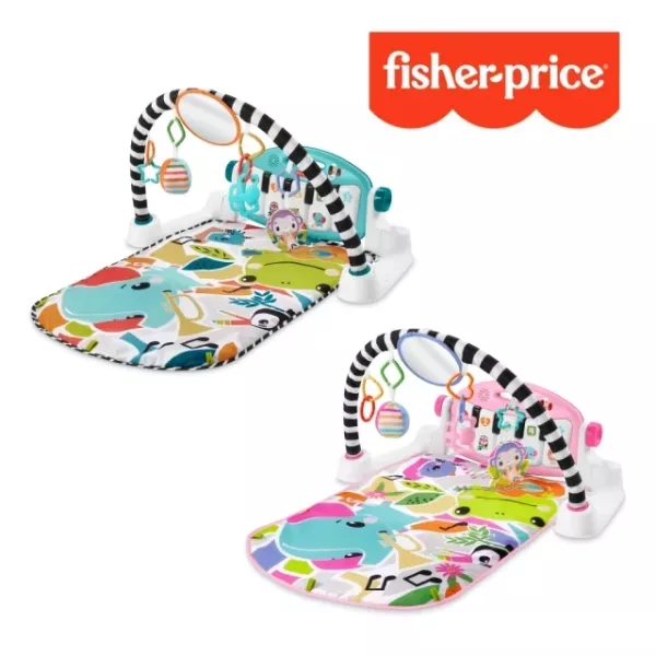 Fisher price 費雪 可愛動物鋼琴健身器(粉/藍) 