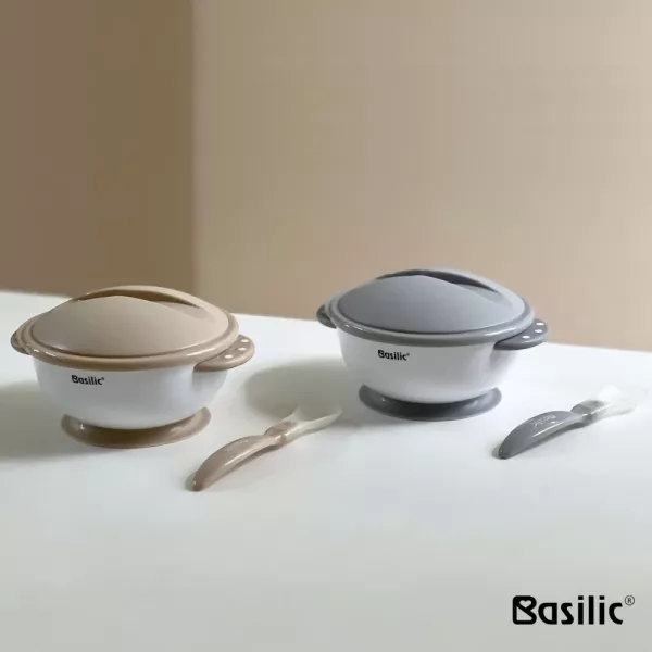 預購 貝喜力克 吸盤碗組430ml(灰/奶茶) 