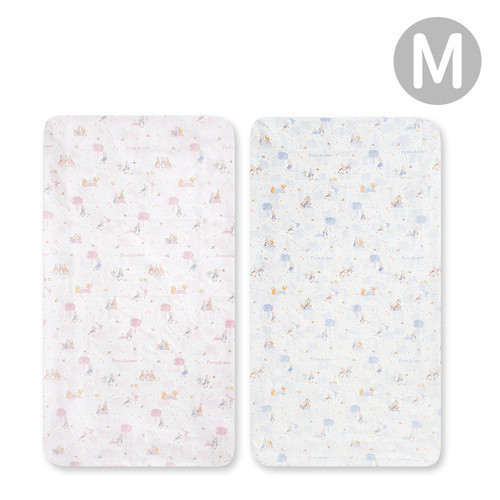 悅讀比得兔床包-M 60×120cm(藍/粉) 