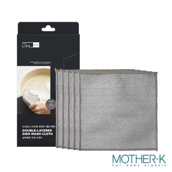 MOTHER-K LIFE 雙層極效銀絲洗碗布(5入) 