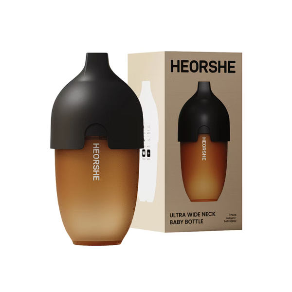 HEORSHE 寬口矽膠仿母乳奶瓶 240ml 