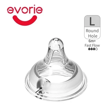 Evorie 寬口徑奶瓶母乳實感奶嘴(SS/S/M//+) 