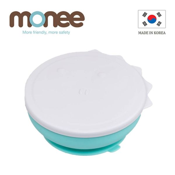 Monee 100%白金矽膠恐龍造型可吸式餐碗附蓋 350ml 