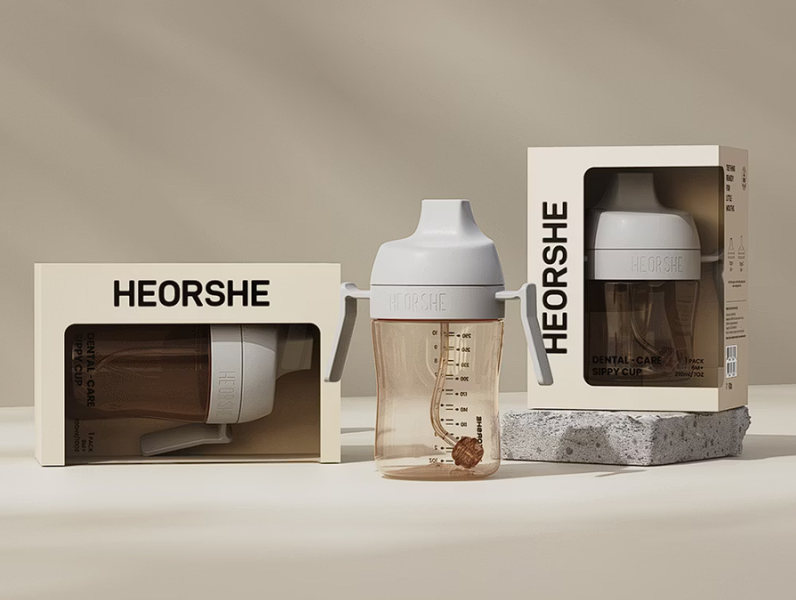 HEORSHE 牙齒護理吸管學習水杯 210ml 