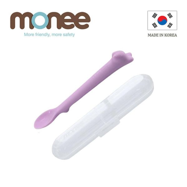 Monee 100%白金矽膠寶寶智慧矽膠湯匙(贈收納盒) 