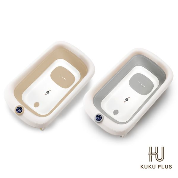 酷咕鴨 KUKU PLUS  豪華型感溫摺疊浴盆(兩色可選) 