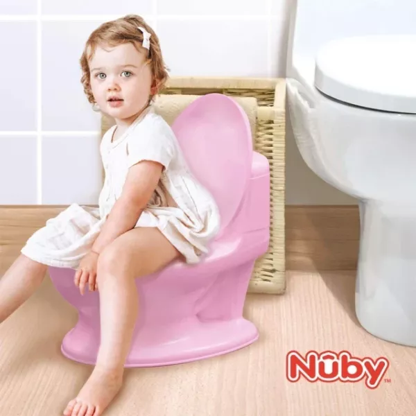 Nuby 學習小馬桶(白/粉) 