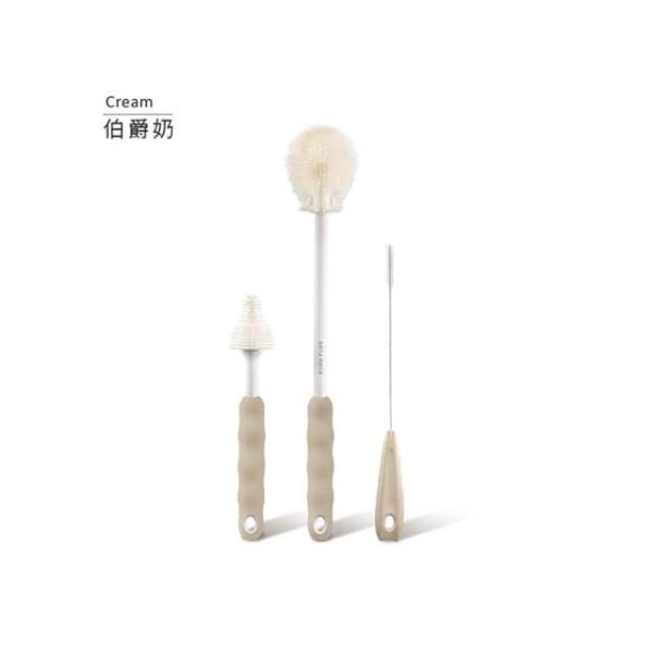 酷咕鴨KUKU PLUS 全角度矽膠奶瓶刷組(煙燻藍/伯爵奶) 