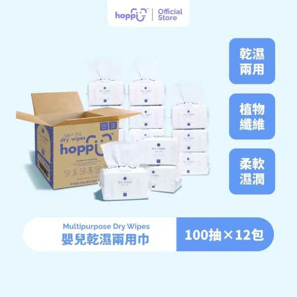 Hoppi 乾濕兩用巾100抽*12包/箱 
