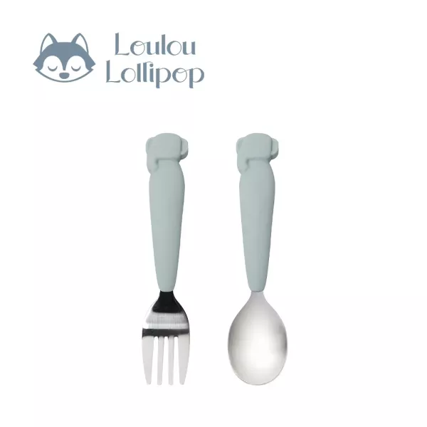 Loulou Lollipop 動物造型 兒童304不鏽鋼叉匙組 