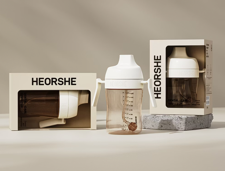 HEORSHE 牙齒護理吸管學習水杯 210ml 