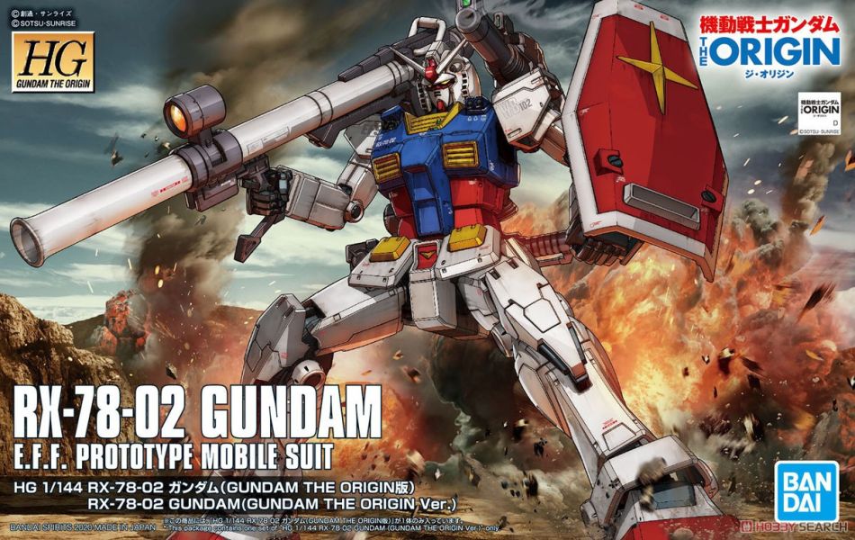 「9月10號結單」萬代 組裝模型 HG GTO 1/144 RX-78-02 鋼彈 (GUNDAM THE ORIGIN Ver.) 鋼彈 模型, RX-78-02 模型, THE ORIGIN Ver, HG 模型, GTO 模型, 1/144 模型, 萬代 模型