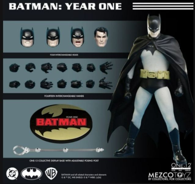 「1月30號結單」One:12 Collective 蝙蝠俠：元年 蝙蝠俠 約17cm 可動人偶 蝙蝠俠元年,蝙蝠俠,One:12 Collective,約17cm,可動人偶,DC公仔,收藏公仔