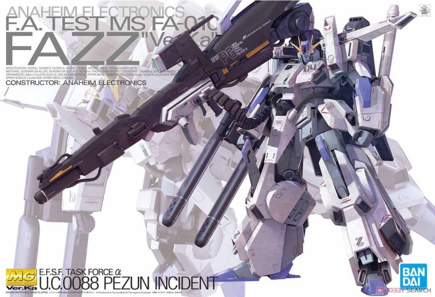 「9月10號結單」萬代 組裝模型 MG 1/100 FAZZ Ver. Ka 鋼彈 模型, FAZZ 模型, Ver. Ka 模型, MG 模型, 1/100 模型, 萬代 模型