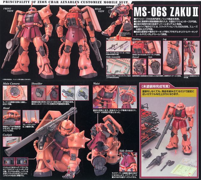 「9月10號結單」萬代 組裝模型 MG 1/100 MS-06S 夏亞專用薩克(紅) Ver. 2.0 鋼彈 模型, 古夫 模型, MS-07B3, MG 模型, 1/100 模型, 萬代 模型