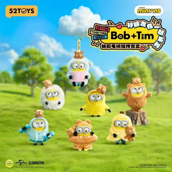 「預購」BOB&TIM小黄人好朋友在一起系列 搪胶 毛絨掛件 BOB&TIM,小小兵,Minions,毛絨掛件,搪膠,玩偶,吊飾,收藏,正版,新手玩具村