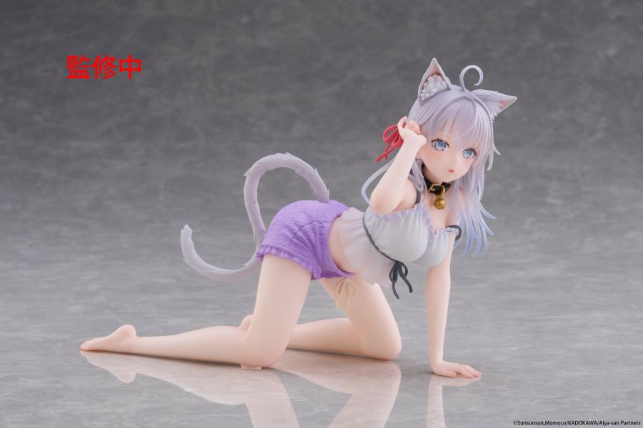 「8月04號結單」TAITO 不時輕聲地以俄語遮羞的鄰座艾莉同學 Desktop Cute Figure - 艾莉 (貓耳居家服 Ver.) 艾莉公仔,貓耳居家服模型,俄語遮羞艾莉,Desktop Cute景品,TAITO模型,萌系美少女公仔,日本動漫模型,艾莉居家版,動漫收藏推薦,新手玩具村