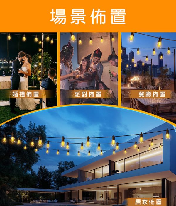 【LIFECODE】LED防水耐摔燈串S14-可調光可搖控-110V美規-(15米15灯)12321050 LED燈串
S14燈串
戶外燈串
露營燈串
庭園燈
派對燈串
低壓燈串
可調光燈串
遙控燈串
防水燈串
耐摔燈串
24V燈串
暖黃光燈串
氛圍燈飾
商用燈串
陽台燈串
燈串可串接