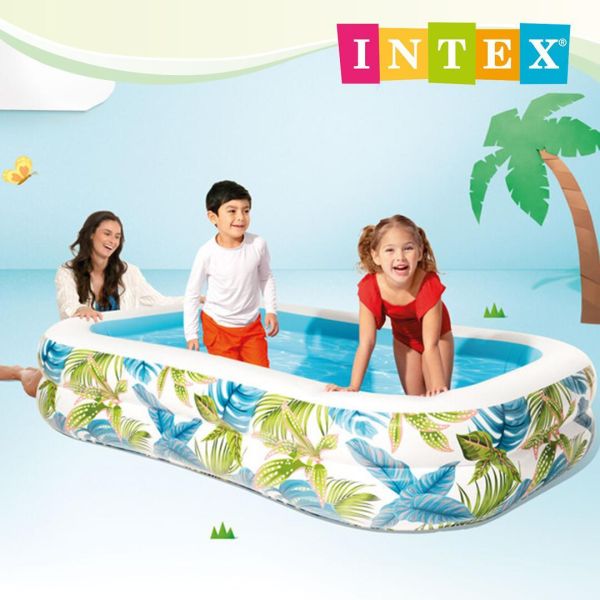 【INTEX】熱帶雨林家庭戲水池(229x152x48cm)-3歲+ 15120620(57177NP) INTEX 泳池,充氣泳池,家庭戲水池,親子戲水池,戲水池推薦