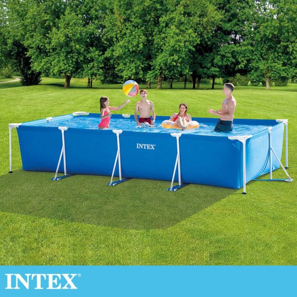 【INTEX】簡易裝長方型框架游泳池-附濾水泵(450x220x84cm)(7127L) 適6歲+以上 15110081(28279) LIFECODE,戶外用品,LIFECODE生活密碼戶外用品生活館 ,帳篷,折疊桌椅,鋁合金,車尾帳,速搭帳,INTEX,充氣床,露營,露營區,露營裝備,露營生活,露營美學,outdoor,camping,帳篷,露營小物,客廳帳,充氣沙發,泳池,戲水池,大型泳池,游泳池