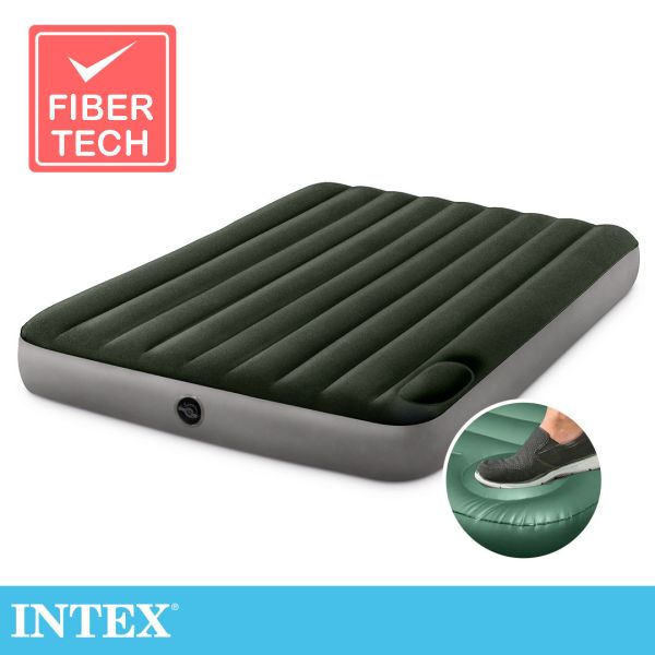 【INTEX】經典雙人加大充氣床墊內建腳踏幫浦-寬152cm(64763) 15020350 INTEX,戶外用品,充氣床,床墊,露營,露營裝備,露營生活,outdoor,camping