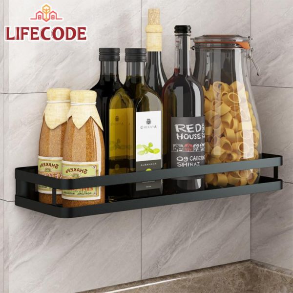LIFECODE《收納王》304不鏽鋼炭黑-免打孔壁掛置物架/調味架-寬45cm 14060340 LIFECODE,戶外用品,LIFECODE生活密碼戶外用品生活館 ,帳篷,折疊桌椅,鋁合金,車尾帳,速搭帳,INTEX,露營,露營區,露營裝備,露營生活,露營美學,outdoor,camping,帳篷,露營小物,客廳帳