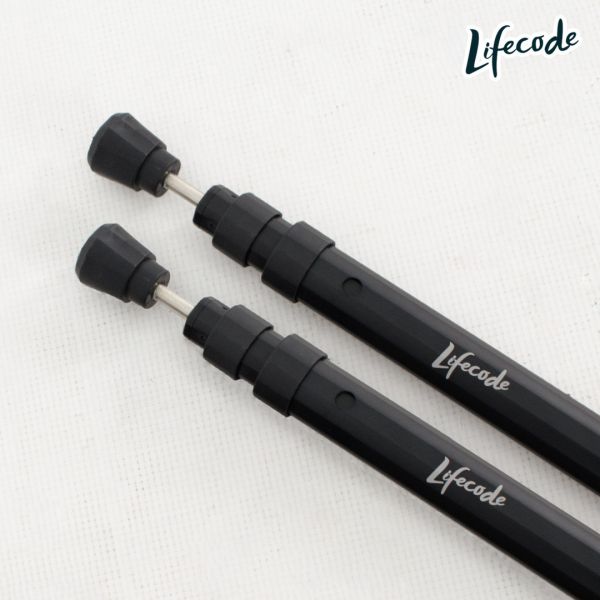 【LIFECODE】鋁合金可伸縮12邊形營柱90-220cm-鈦色/黑色12310711/8 LIFECODE,生活密碼,戶外用品,伸縮營柱,帳篷,天幕,鋁合金營柱,客廳帳營柱,炊事帳支撐桿,天幕支架,