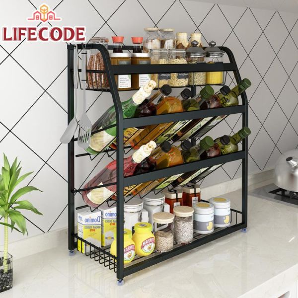 LIFECODE《收納王》304不鏽鋼炭黑-四層置物架/調料架-寬35cm 14060310 LIFECODE,戶外用品,LIFECODE生活密碼戶外用品生活館 ,帳篷,折疊桌椅,鋁合金,車尾帳,速搭帳,INTEX,露營,露營區,露營裝備,露營生活,露營美學,outdoor,camping,帳篷,露營小物,客廳帳