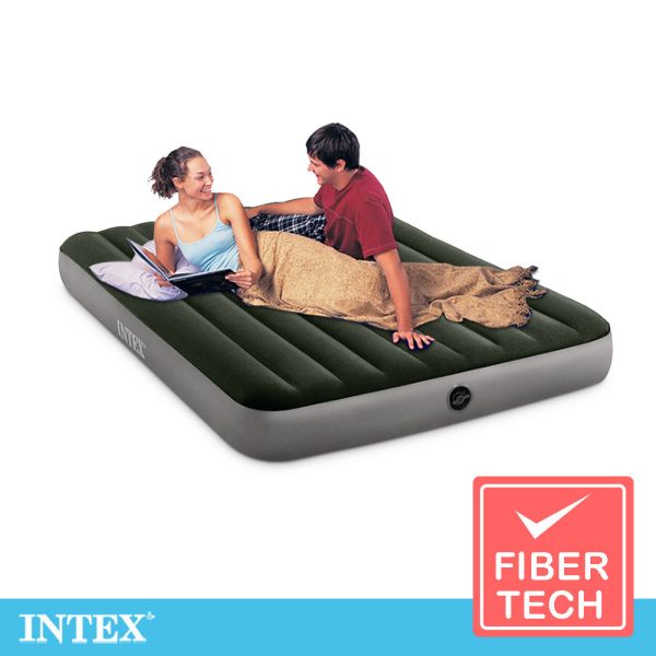 【INTEX】經典雙人加大(新款)充氣床墊(綠絨)-寬152cm(64109) 15010052 INTEX,戶外用品,充氣床,床墊,露營,露營裝備,露營生活,outdoor,camping