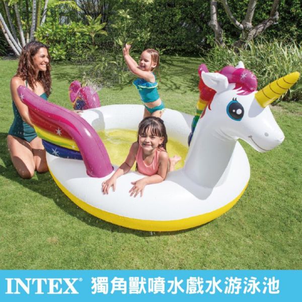【INTEX】獨角獸噴水戲水游泳池(272*193*104cm)(151L)適用2歲+ 15120390(57441) LIFECODE,戶外用品,LIFECODE生活密碼戶外用品生活館 ,帳篷,折疊桌椅,鋁合金,車尾帳,速搭帳,INTEX,露營,露營區,露營裝備,露營生活,露營美學,outdoor,camping,帳篷,露營小物,客廳帳